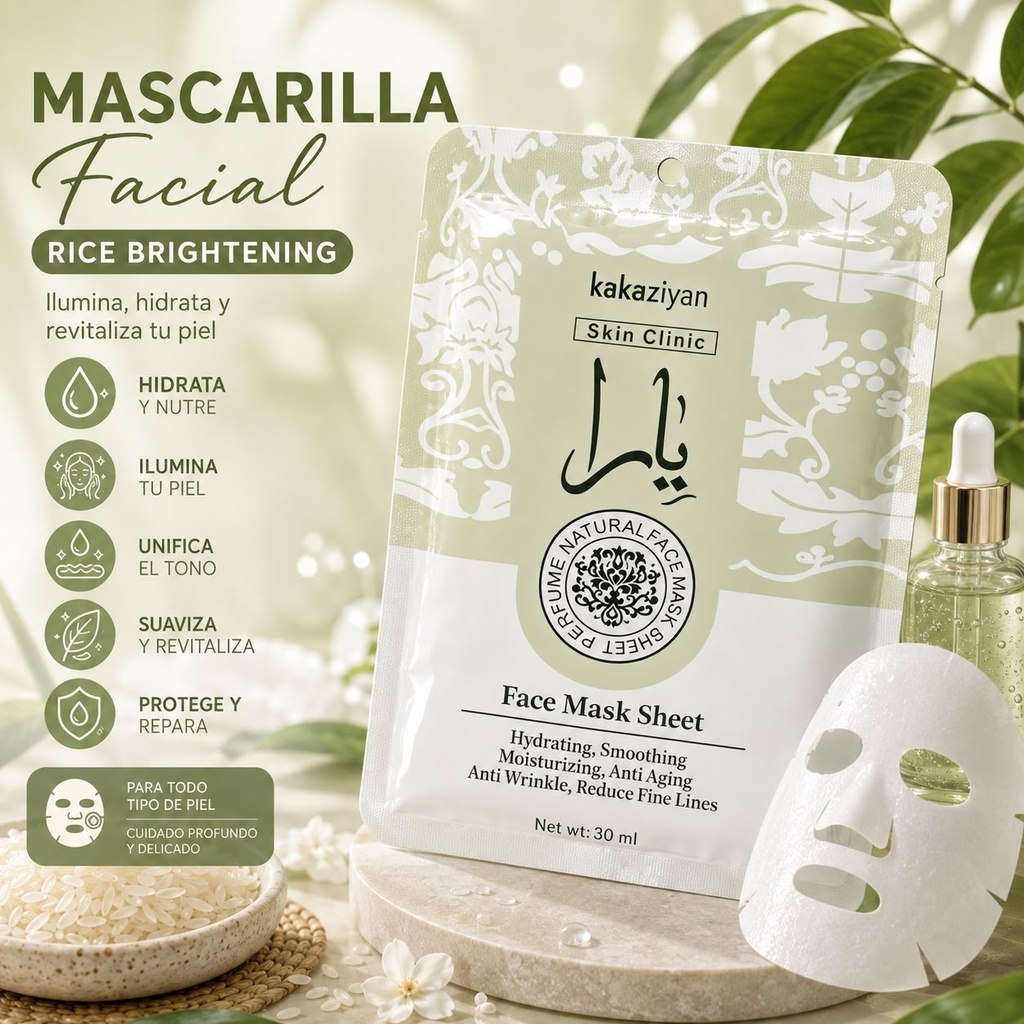 MASCARILLA FACIAL HUMECTANTE X1U.