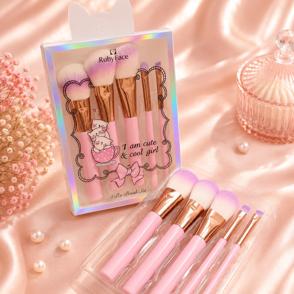 [PY-C-3157] SET DE BROCHAS RUBY FACE X5PCS