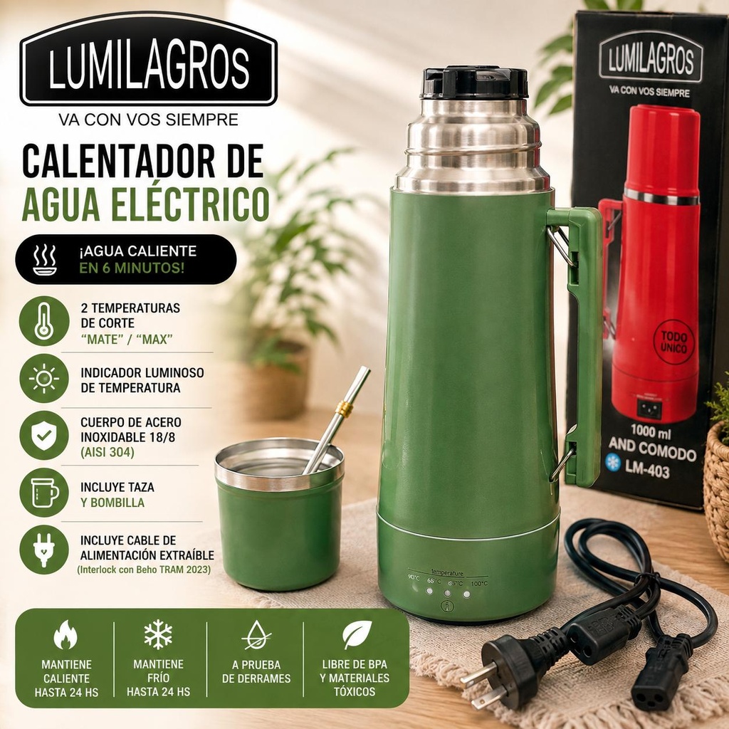 TERMO ELECTRICO 1000ML. X1U.