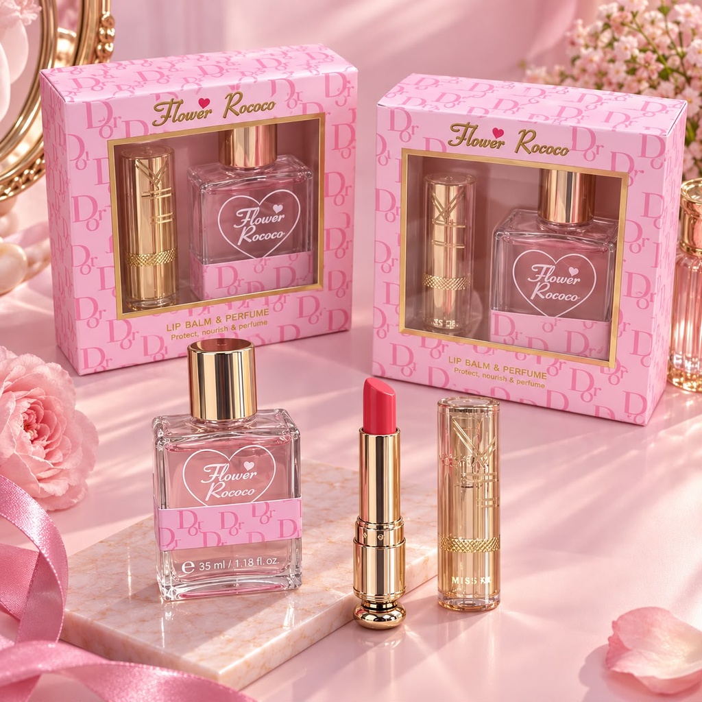 [PY-PFT021] SET PERFUME Y LABIAL FLOWER ROCOCO X1U.