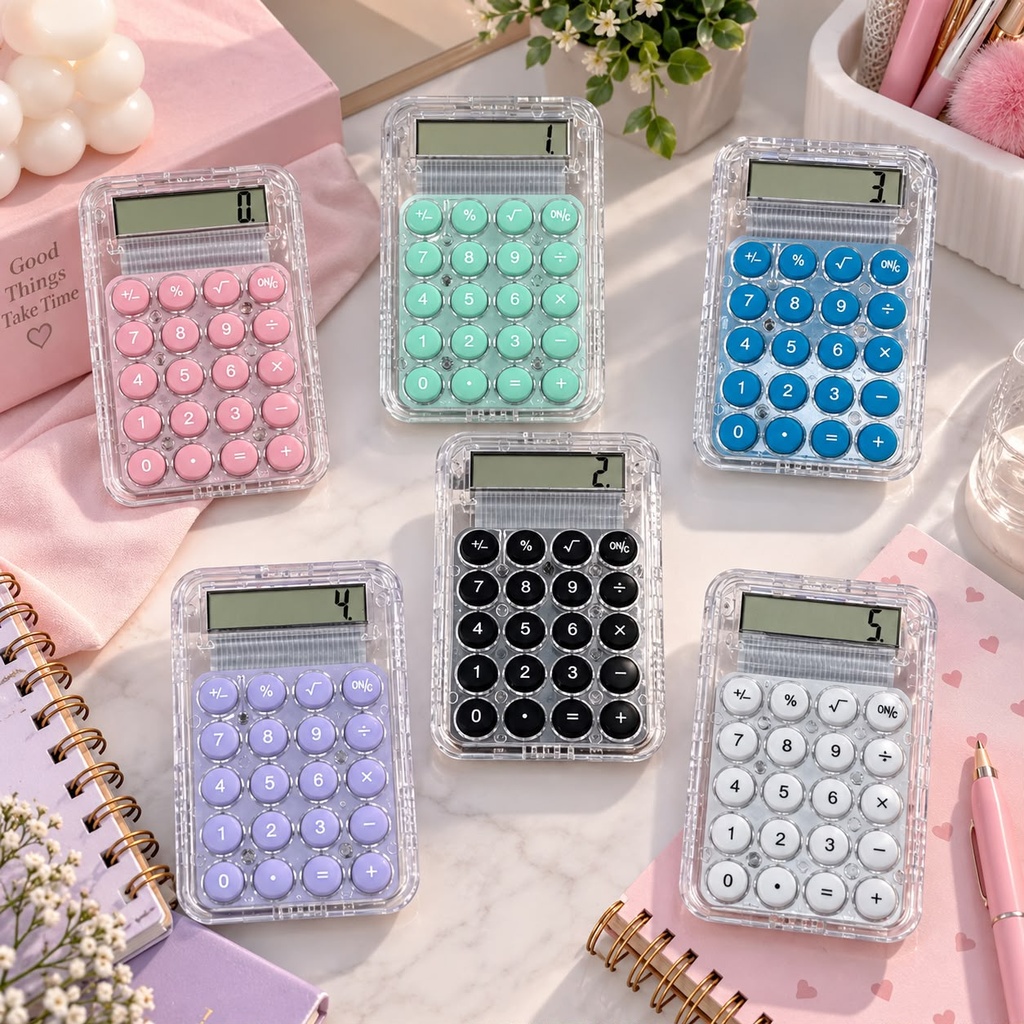 [PY-KK-1020] MINI CALCULADORA TRANSPARENTE X1U.