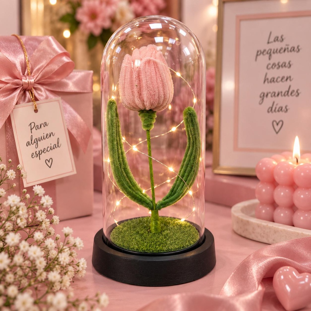 [PY-C-3838] CÚPULA FLOR CON LUCES LED X1U.