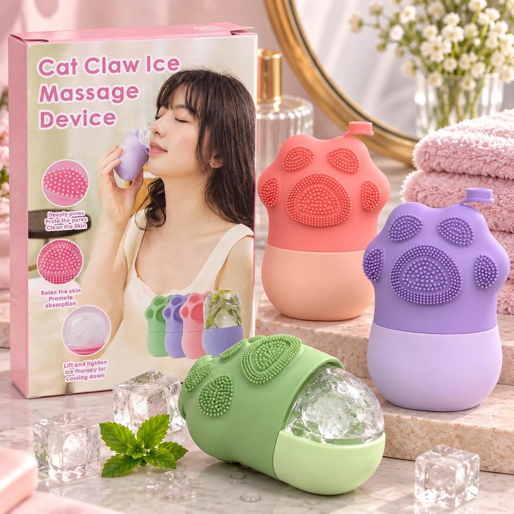 [PY-C-3779] MASAJEADOR MOLDE HIELO PATITA GATITO X1U.