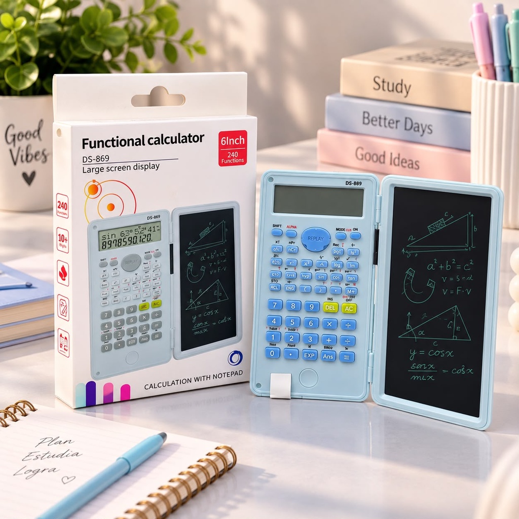[PY-DS-869] CALCULADORA CON PIZARRA MINI PLEGABLE X1U.