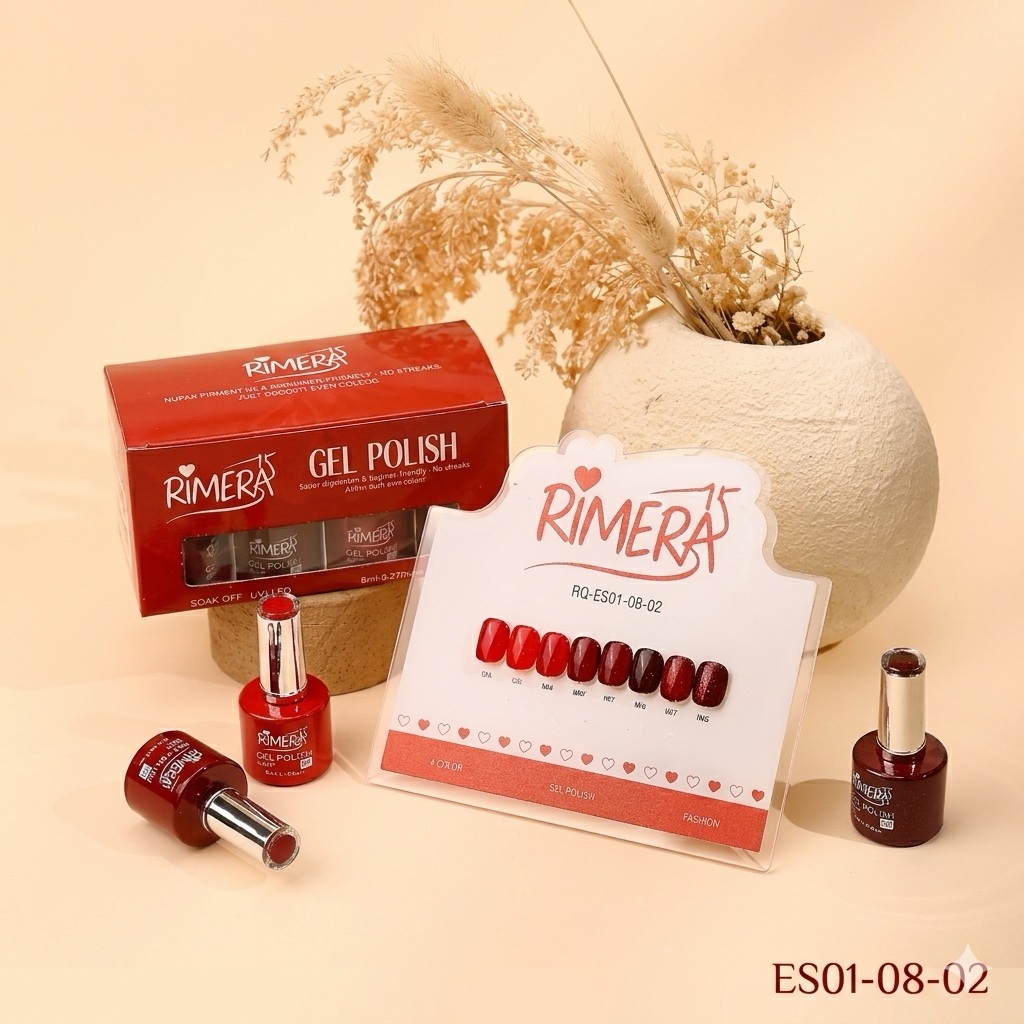 [PS-ES01-08-02] Colección tonos Rojos 8ml Rimera Quince___Caja X8