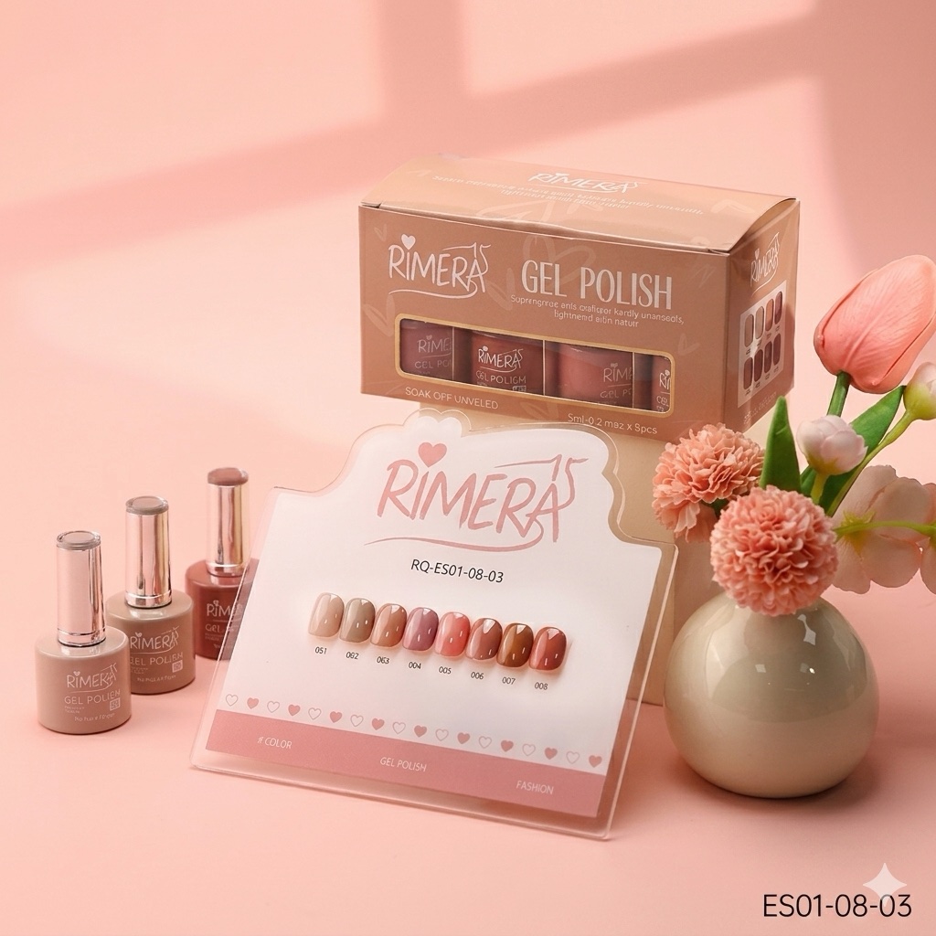 [PS-ES01-08-03] Colección tonos Nudes 8ml Rimera Quince___Caja X8