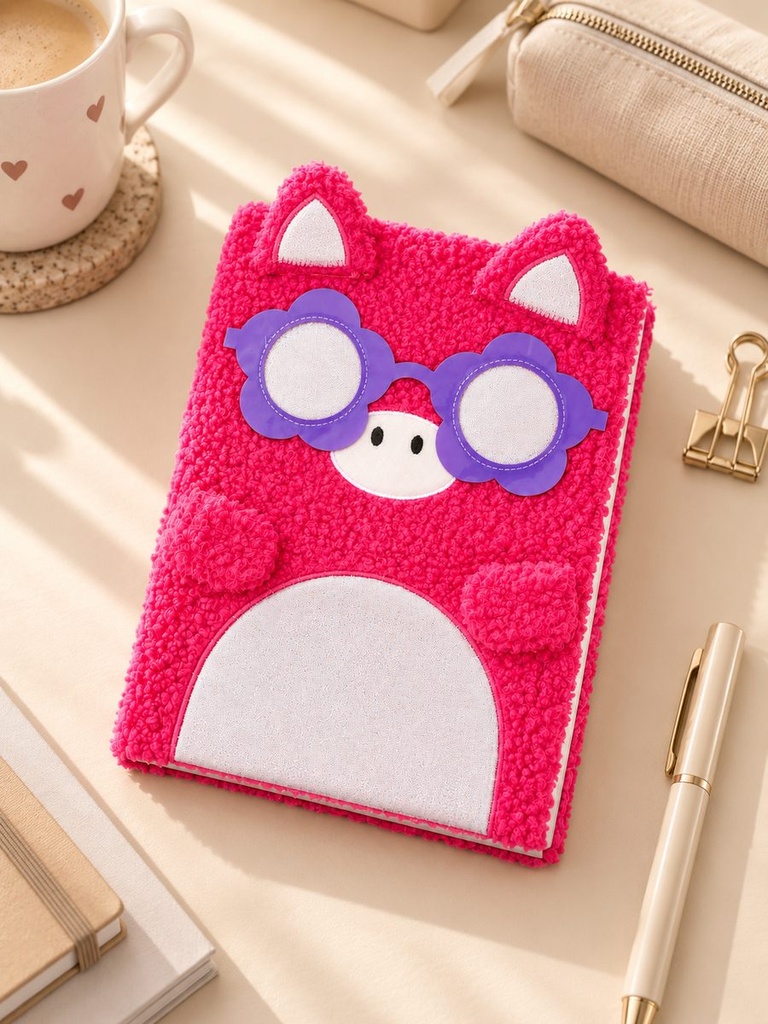 CUADERNO DE PELUCHE CERDITO A4