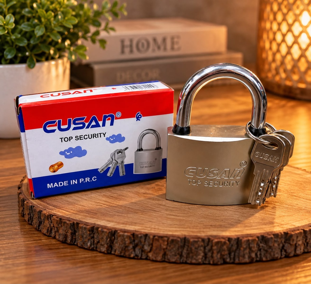 CANDADO PLATEADO CUSAN 3 LLAVES 75MM