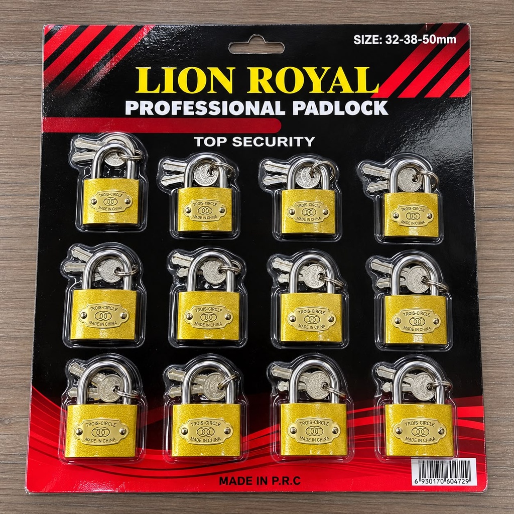 SET CANDADO LION ROYAL 32-38-50MM X12.