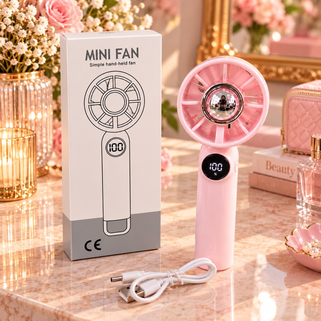MINI VENTILADOR CON COLGANTE DIGITAL