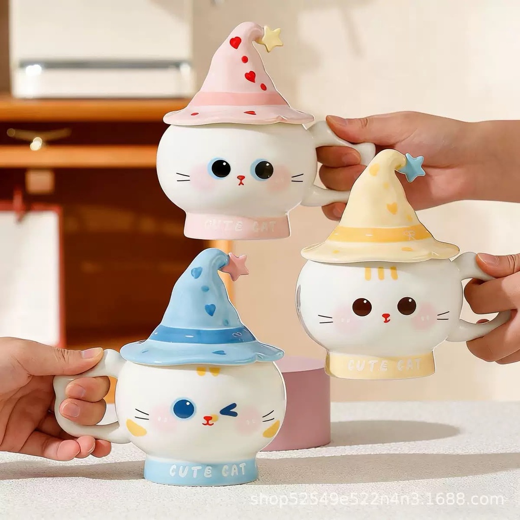 TAZA CON TAPA CERAMICA BRUJITA