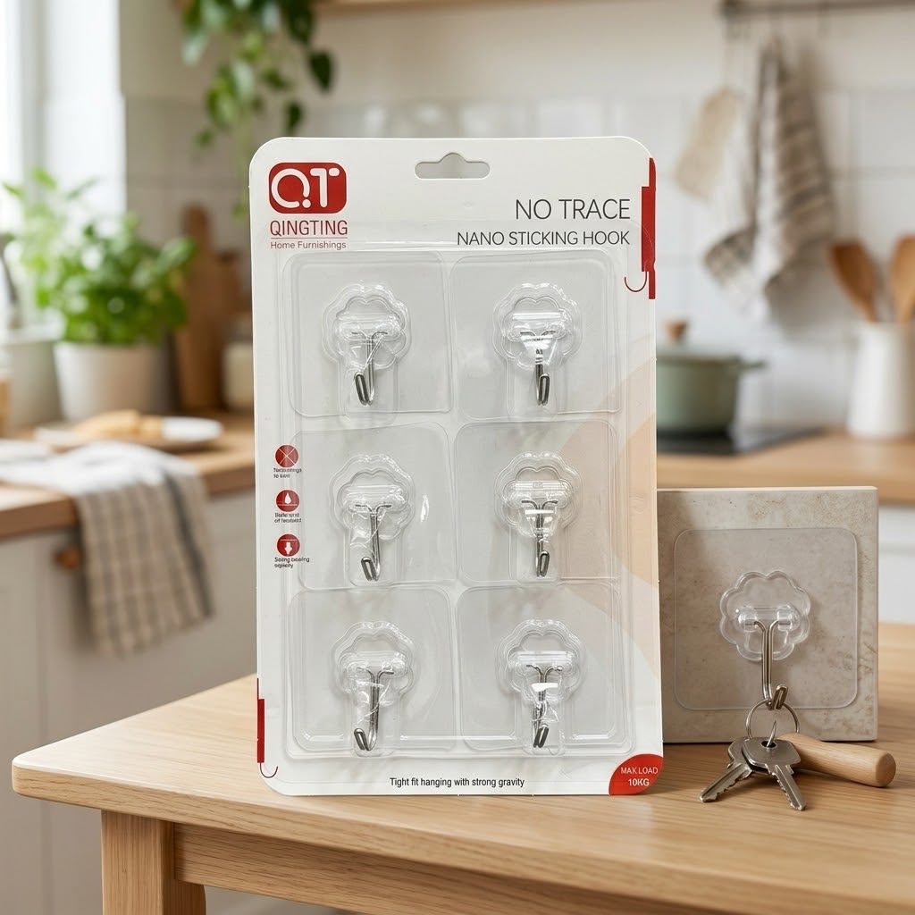 GANCHOS ADHESIVOS QT X4PCS.
