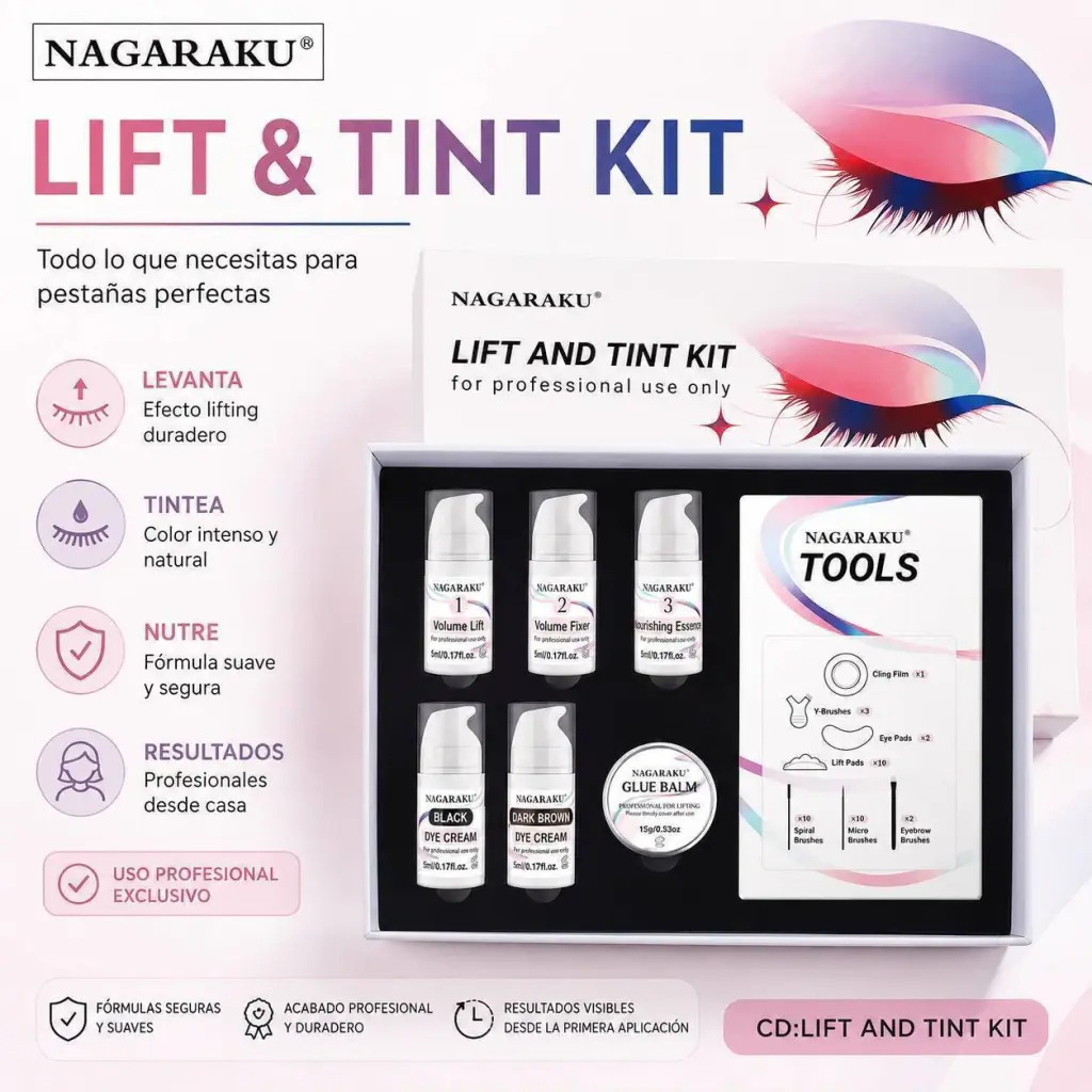 KIT LIFTING Y TINT PARA PESTAÑAS NAGARAKU CD: LIFT AND