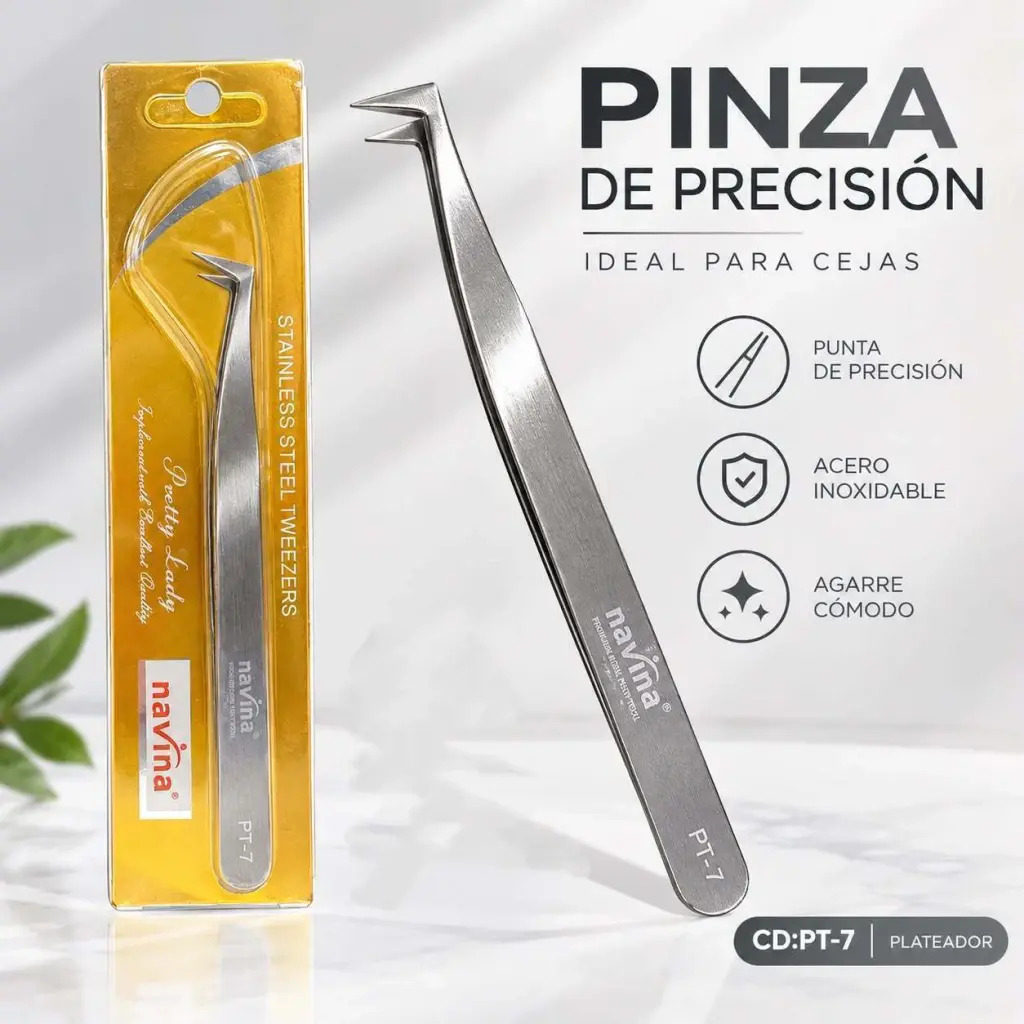 PINZAS PARA PESTAÑAS PLATEADOR NAVINA