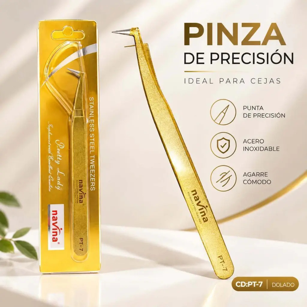 PINZAS PARA PESTAÑAS DOLADO NAVINA