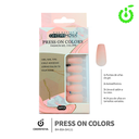 Set X24 press on uñas autoadhesivas almendra CHERIMOYA___PACK X12