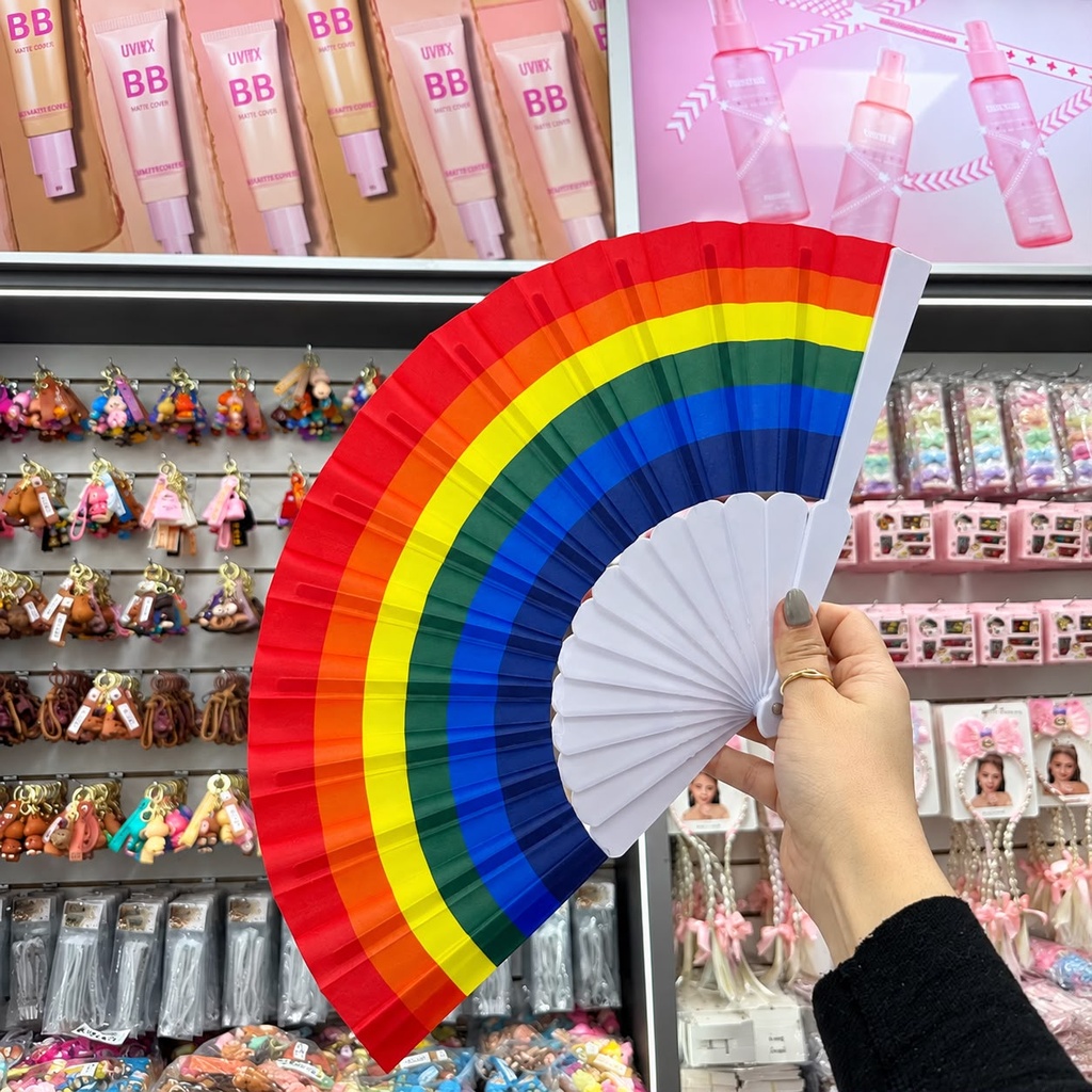 ABANICO ARCOIRIS X12PCS.
