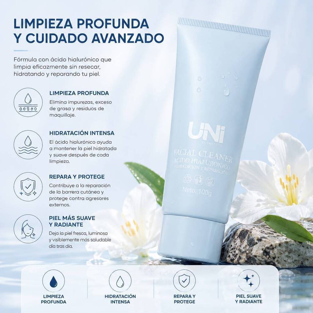 Limpiador facial 100g ACIDO HIALURONICO UNI