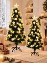 ARBOL CON LUCES Y ADORNOS IRIDISCENTES 1.8 M