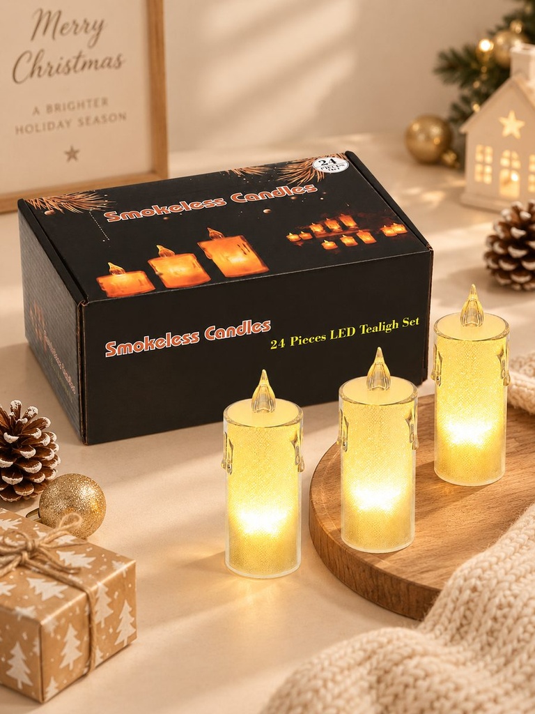 VELA LED TRANSPARENTE 10 CM