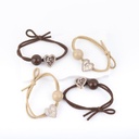 Colitas Para pelo cabello Marron Con Corazones x5 Unidades