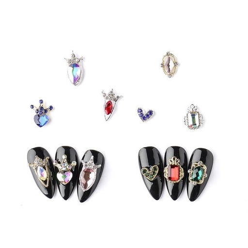 [PG-GO-M135-Z] Decoracion Para Unas Corazones Con Coronitas 