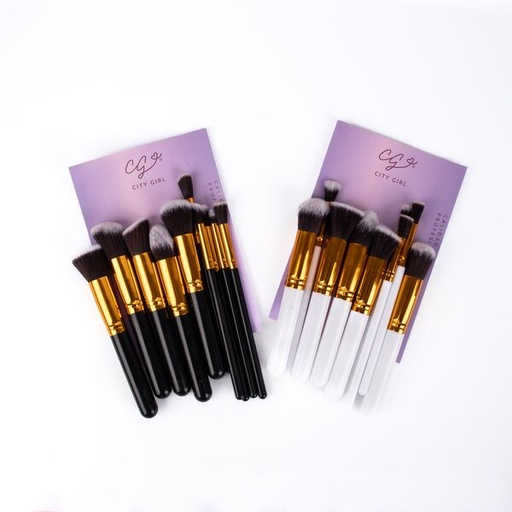 [PG-S100-1-Z] Set X10 de Brochas Para Maquillaje City Girl