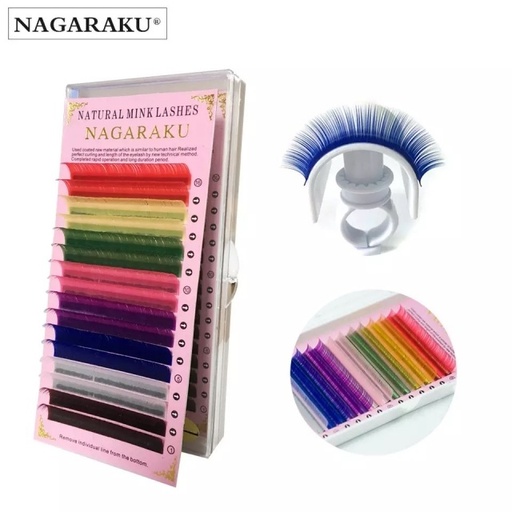 extensiones de/para pestañas Nagaraku D pelo por pelo clasicas color