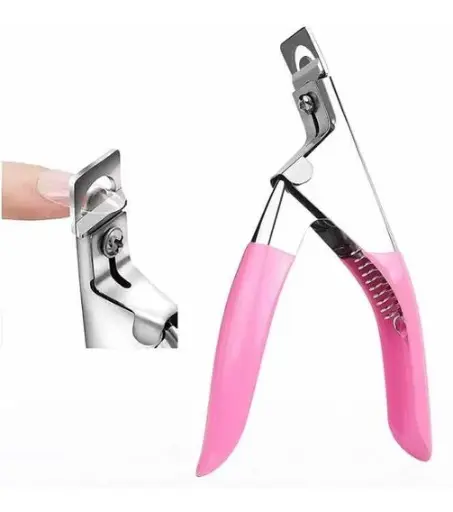 corta tips de/para uñas metalico rosa/negro