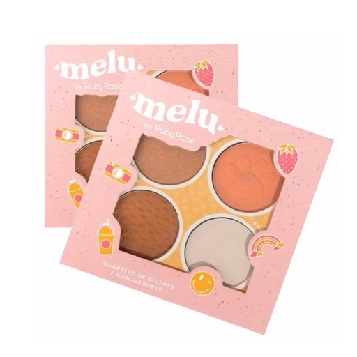 paletas de rubores e iluminadores Melu by RUBY ROSE