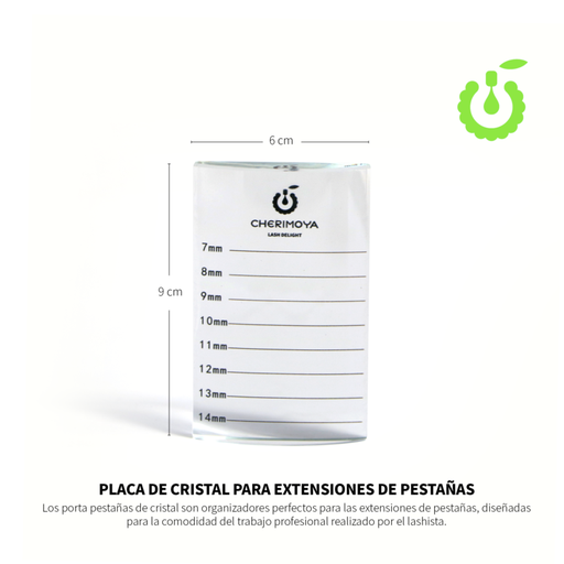 [BH004018] Placa de vidrio forma U de/para extensiones de pestañas CHERIMOYA___ PACK X6