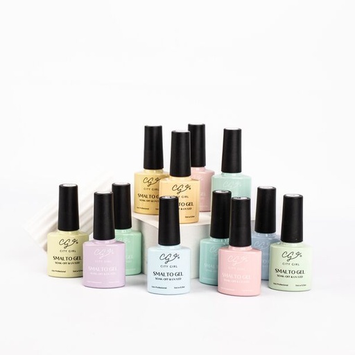 [PG-GJ-3009-Z] Set X12 Esmaltes de/para uñas Semipermanentes Varios Colores 7ML City Girl