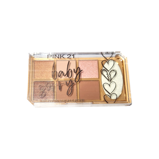 paleta de sombras para ojos + iluminador Pink21