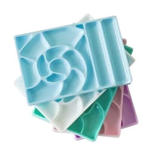 [PL-2066] plato mezclador para uñas con divisiones ___ PACK X2