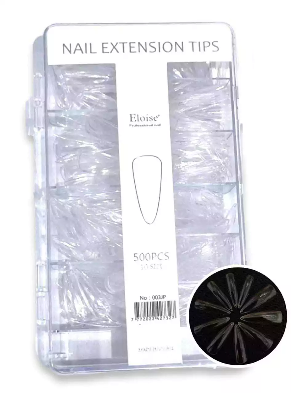 [PE-15JPA1 003T5] Tips Soft Gel Stiletto transparente Eloise X500 pcs 