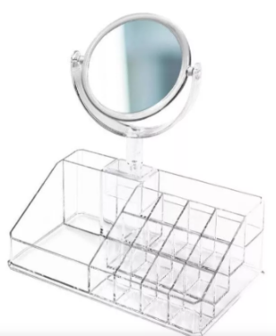 [PE-10RYPA6 1107-11] exhibidor organizador de acrilico para maquillajes con espejo