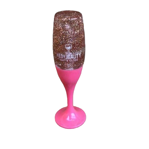 brillos labiales lip gloss con glitter copa Hedy Beauty