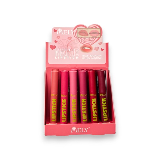 [PM-814011-TB] lip gloss labial matte lipstick high quality linea B Mely___CAJA X24