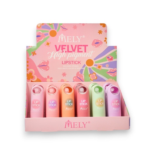[PM-814009] lip gloss labial lipstick velvet high pigment  MELY___ CAJA X24 PCS