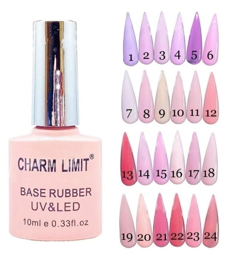 esmaltes base rubber Charm Limit___CAJA X12