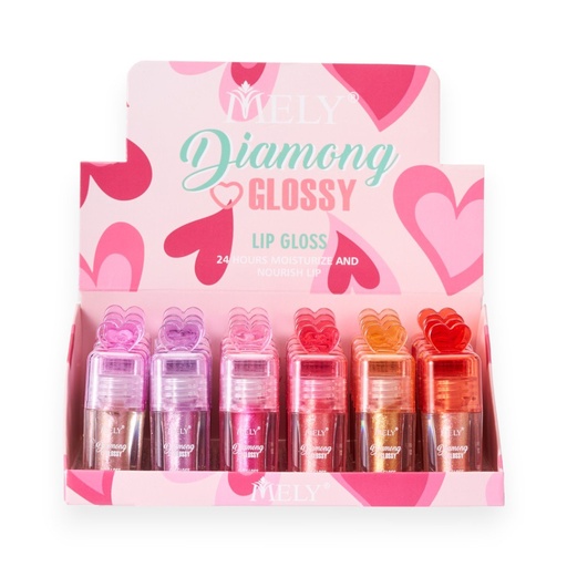 [PM-801019] Lip gloss diamond glossy MELY ___CAJA X24 PCS 