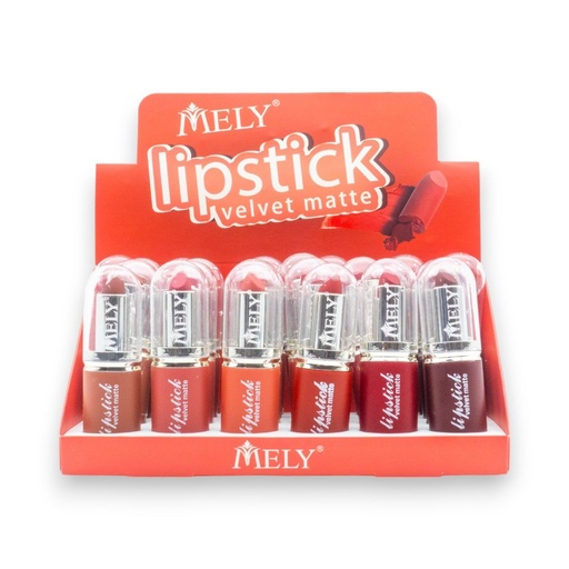 [PM-814005] lip gloss labial creamy red velvet MELY___ CAJA X24PCS