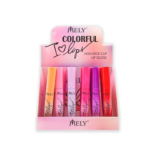 [PM-801012] Lip gloss matte colorfull con aplicador MELY__ CAJA X24PCS 