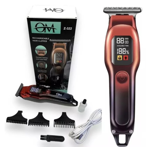 [PT-789] Maquina De Cortar Pelo OM Profesional Display Inalámbrica Barberia 