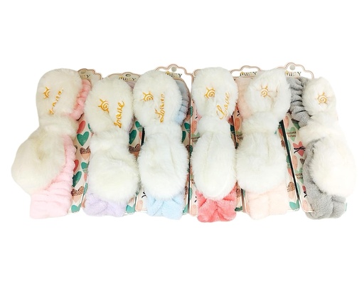 [PM-318] Vinchas elasticas de/para maquillaje con moño MELY___PACK X12PCS.