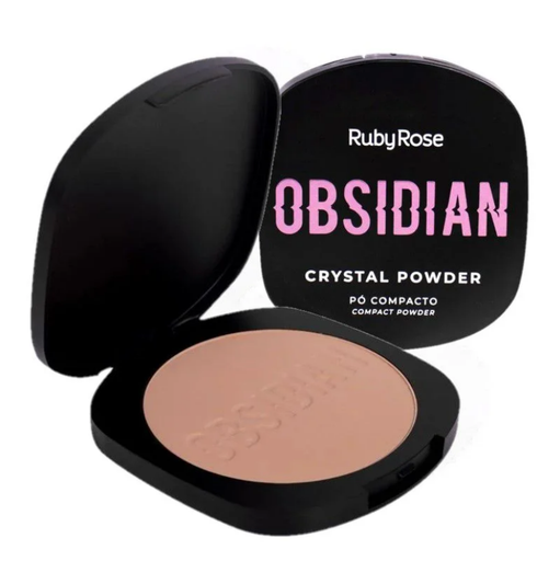 polvos compactos Crystal Powder Obsidian Ruby Rose
