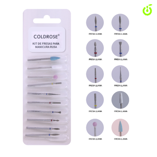 [CR000051] Kit de Fresa 10pcs Manicura Rusa CHERIMOYA___PACK X10 