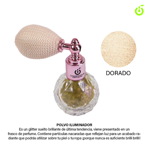 [CHE014-03] Spray polvo iluminador #3 Dorado CHERIMOYA___PACK X12
