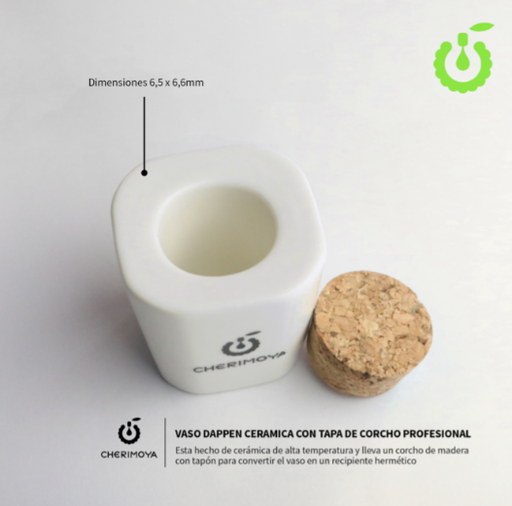 [BH017036] Vaso dappen lava pincel de ceramica trapezoide CHERIMOYA___PACK X10  