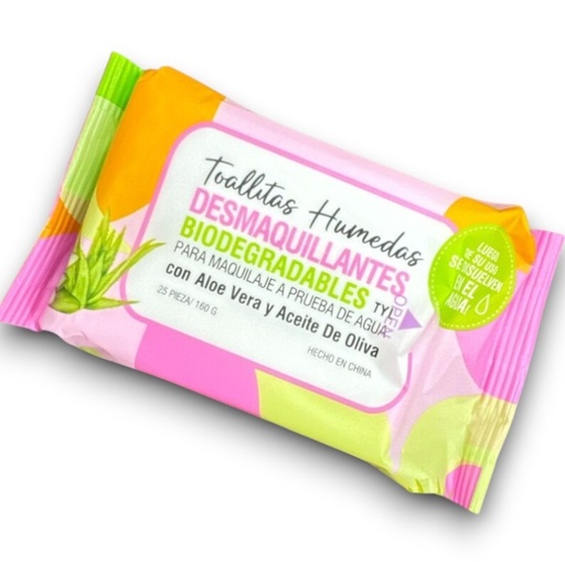 [PT-98240] Toallitas húmedas desmaquillantes biodegradables 